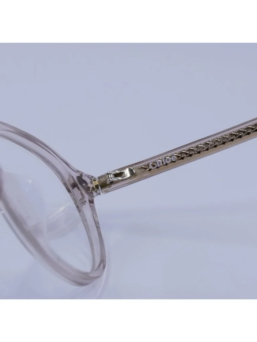Chloe CH0012OA 001 Eyeglasses Transparent Pink 50mm Round Frame
